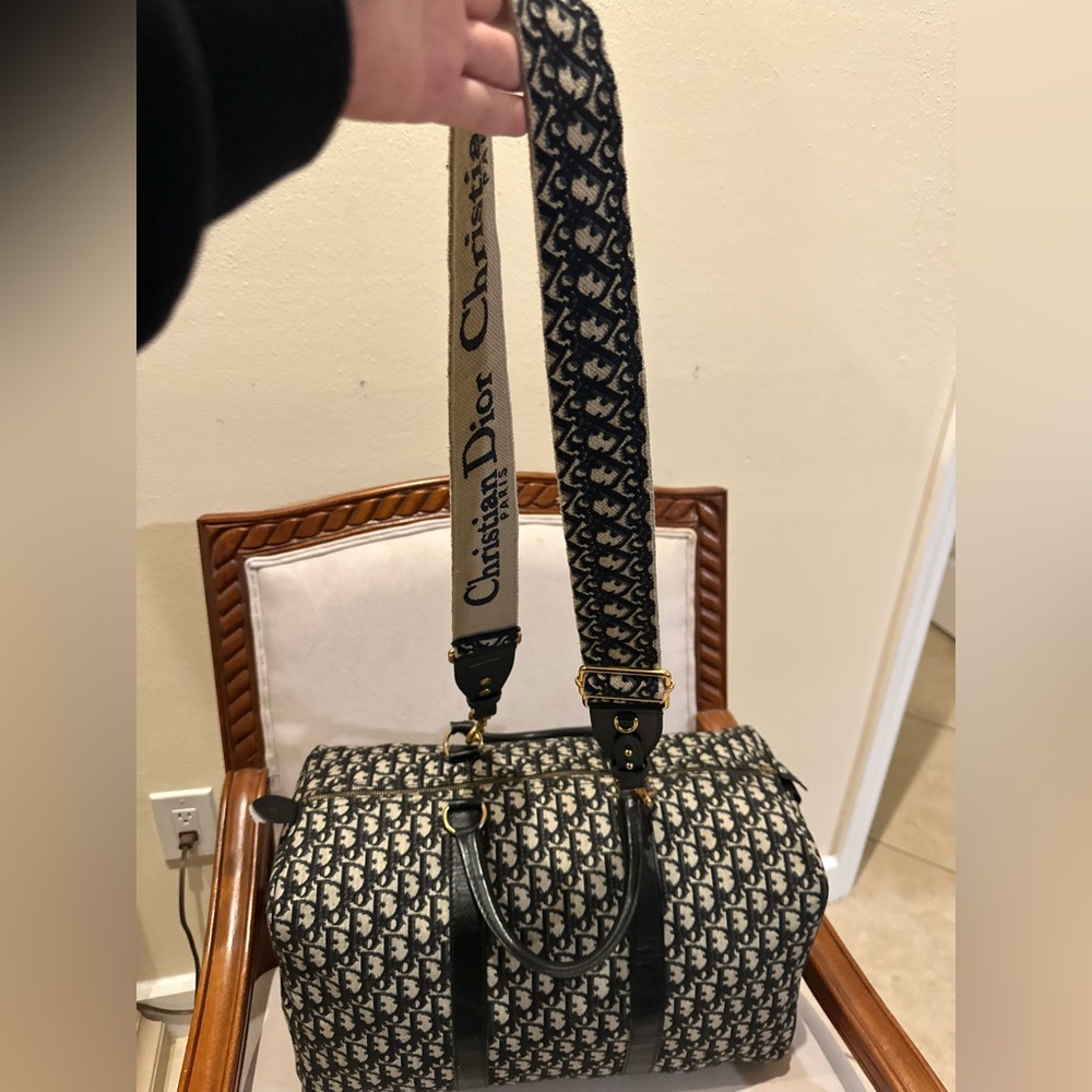 Rare Dior Vintage Trotter Weekender w Unbranded - D I O R Charm:lock Gold
